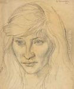 Head Of A Girl by Bernard Meninsky