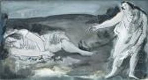 Two Figures by Bernard Meninsky