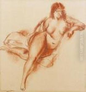 Study Of A Female Nude by Bernard Meninsky
