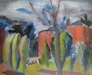 Landscape With Houses by Bernard Meninsky