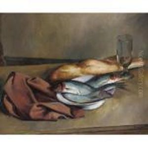 Still Life With Mackerel by Bernard Meninsky