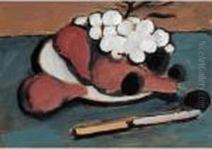 Still Life Of Pears, Plums And Grapes