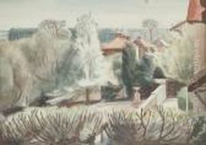 Gardens And Buildings. by Bernard Meninsky