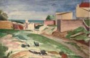 Houses On The Coast by Bernard Meninsky