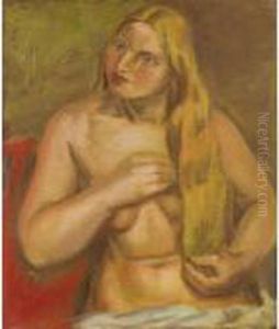 Portrait Of Eileen Mayo by Bernard Meninsky