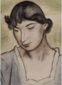 Portrait Of A Girl by Bernard Meninsky