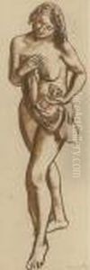 Female Nude Study by Bernard Meninsky