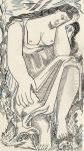 Seated Female Figure by Bernard Meninsky