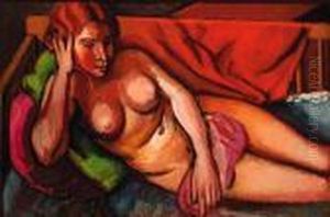 Reclining Female Nude by Bernard Meninsky