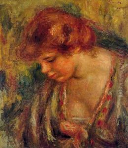 Profile Of Andre Leaning Over by Pierre Auguste Renoir