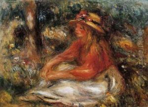 Young Woman Seated On The Grass