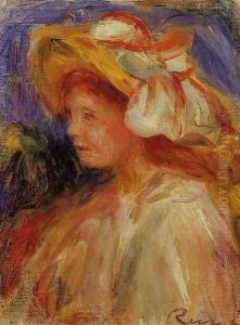 Profile Of A Young Woman In A Hat by Pierre Auguste Renoir