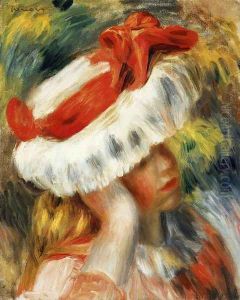 Young Girl With A Hat by Pierre Auguste Renoir