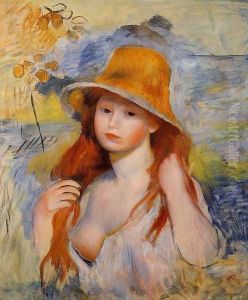 Young Woman In A Straw Hat2 by Pierre Auguste Renoir