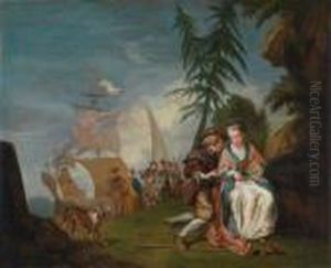 Eingalantes Paar Vor Der Einschiffung Nach Kythera