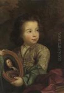 Portrait Of A Young Boy,
Half-length, In A Grey Silk Embroidered Coat And Blue Wrap, Holding A
Portrait Of A Gentleman, In A Landscape Portrait Of A Young Boy,
Half-length, In A Grey Silk Embroidered Coat And Blue Wrap, Holding A
Portrait Of A Gentleman, In A Landscape