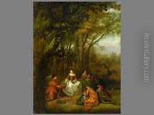 Galante Szene Im Wald by Philippe Mercier