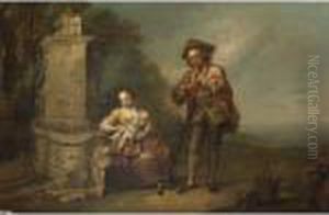 Famiglia Di Contadini Presso Una Fontana