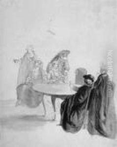 Venezianische Gesellschaft Beim Kartenspiel. by Philippe Mercier