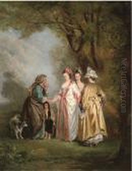 Elegant Company With A Gypsy In A Landscape - view 1