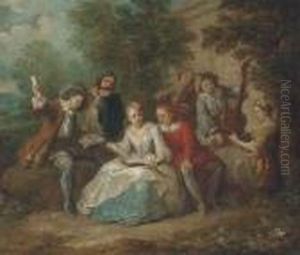 Elegant Company Playing Music In A Garden