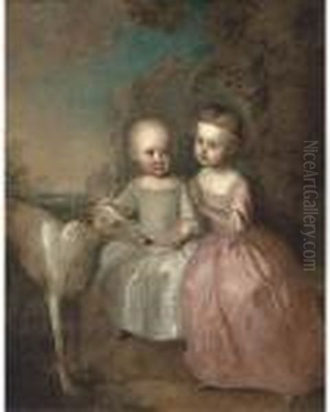 Double Portrait Of A Boy And A Girl In A Landscape - view 1