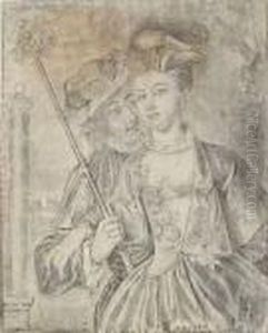 A Young Man Dressed As A Pilgrim
To St. James Of Compostella Withan Elegantly Dressed Woman by Philippe Mercier