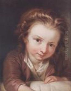 Young Boy In A Mauve Coat And White Shirt