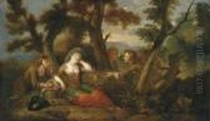 Three Boys Grabbing Apples From A Sleeping Girl
