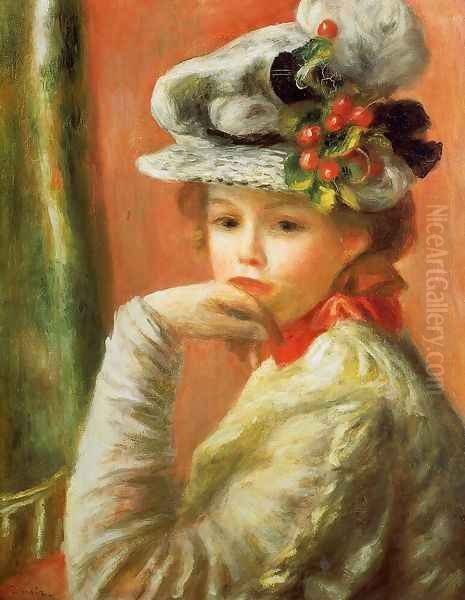 Young Girl In A White Hat Aka Woman Leaning On Her Hand - view 1