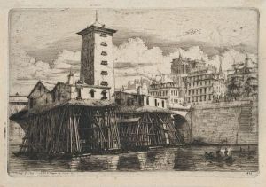 La Pompe Notre-dame by Charles Meryon
