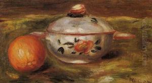 Still Life With Orange And Sugar Bowl by Pierre Auguste Renoir
