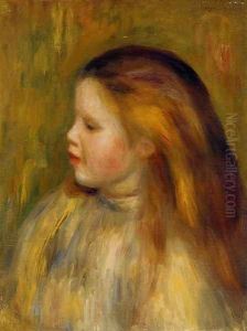 Head Of A Little Girl In Profile by Pierre Auguste Renoir