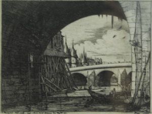 L'arche Du Pont by Charles Meryon