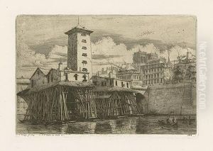 La Pompe Notre-dame. by Charles Meryon