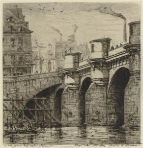 Le Pont Neuf, Paris (delteil-wright 33) by Charles Meryon