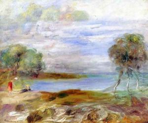 Two Figures By The Water by Pierre Auguste Renoir