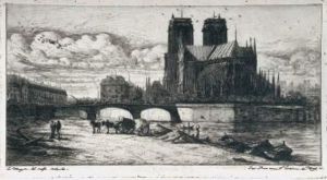L'abside De Notre-dame De Paris, 1854. by Charles Meryon
