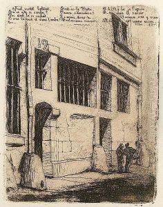 La Rue Des Mauvais Garcons, Paris (deltiel 27) by Charles Meryon