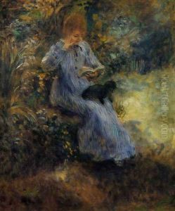 Woman With A Black Dog by Pierre Auguste Renoir