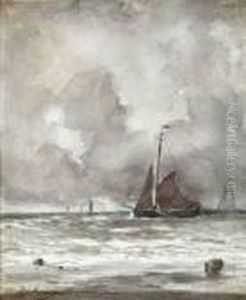 Vissersboten Op Zee by Hendrik Willem Mesdag