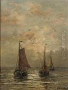 Boating At Dusk, Scheveningen by Hendrik Willem Mesdag