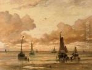 Return Of The Fleet At Sunset by Hendrik Willem Mesdag