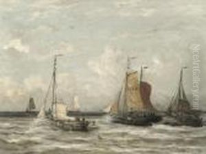 Uitvarende Vissersvloot: Setting Out To Sea by Hendrik Willem Mesdag