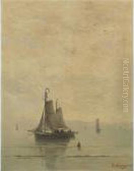 Twee Vissersboten Voor Anker (two Fishing Boats At Anchor) - view 1