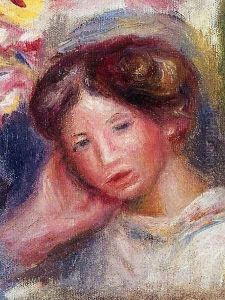 Womans Head8 by Pierre Auguste Renoir