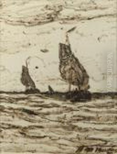 Bomschuiten Setting Out To Sea - A Study - view 1
