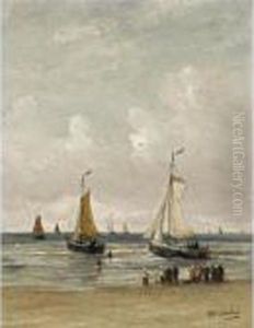 Watching The Fishing Fleet Sail Out by Hendrik Willem Mesdag