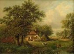 Landscapewith Farm And Cattle