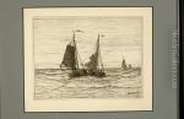 Two Colliding Sailing Boats At Sea - view 1